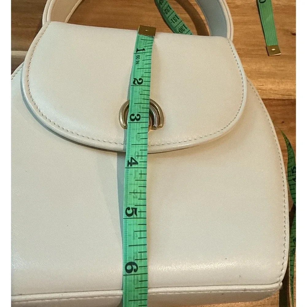 Vtg Jennifer Moore Ivory Structured Top Handle Handbag Y2K Coquette Preppy Lux